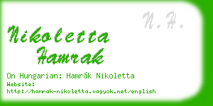nikoletta hamrak business card