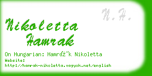 nikoletta hamrak business card